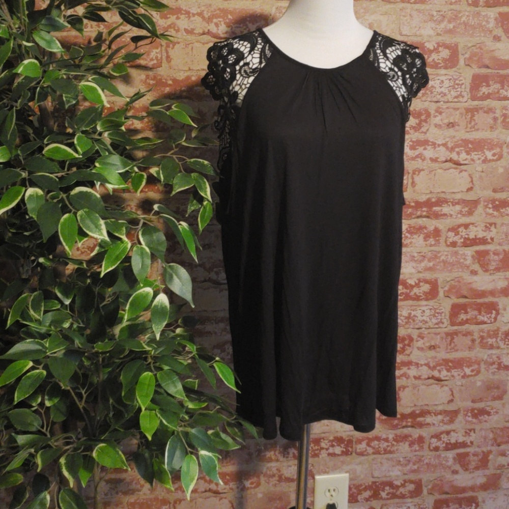 Black Tee with Cut Out Sleeves